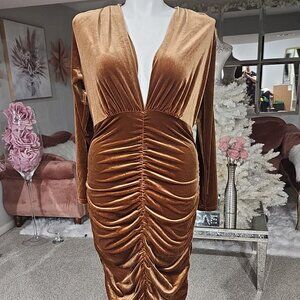 Brown midi dress
